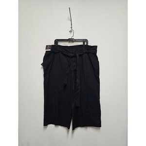 Ava & viv black belted linen blend cropped pants Size 22W